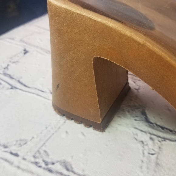 Vtg 80s brown suede slides sandals - Picture 11 of 12